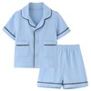 BINIDUCKLING Pijama de verano con botones para niñas y niños