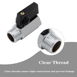 Fitvell Brass Mini Ball Valve 3/8" NPT Female x Male Thread Shut Off Valve Chrome Plated (Pack of 2)