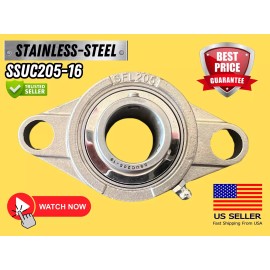DFN 1’’ Stainless Steel ( SUCFL205-16 ) Bearing (SFL205) Two Bolt 1-Inch Bore Video