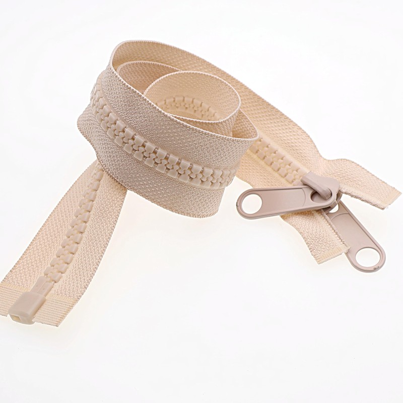 2 PCS #10 60 Inch Beige Heavy Duty Zippers, Single