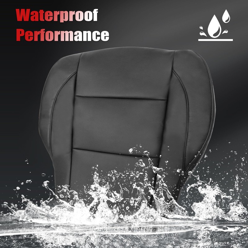 Vigoraze Driver & Passenger Bottom Leather Replacement Seat Covers Black