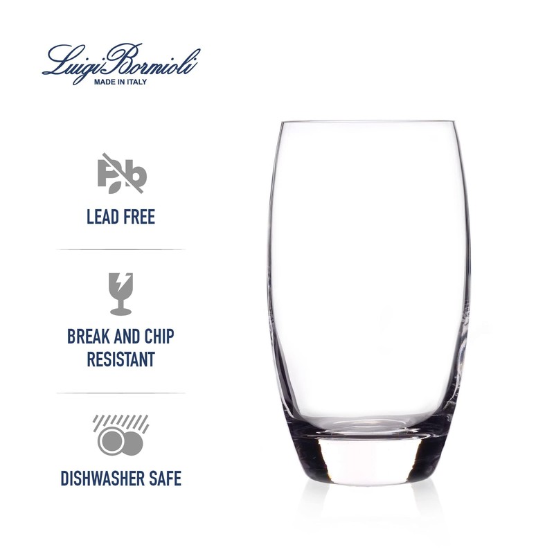 Luigi Bormioli Crescendo Highball Glasses, Set of 4-20 Oz Lead-Free
