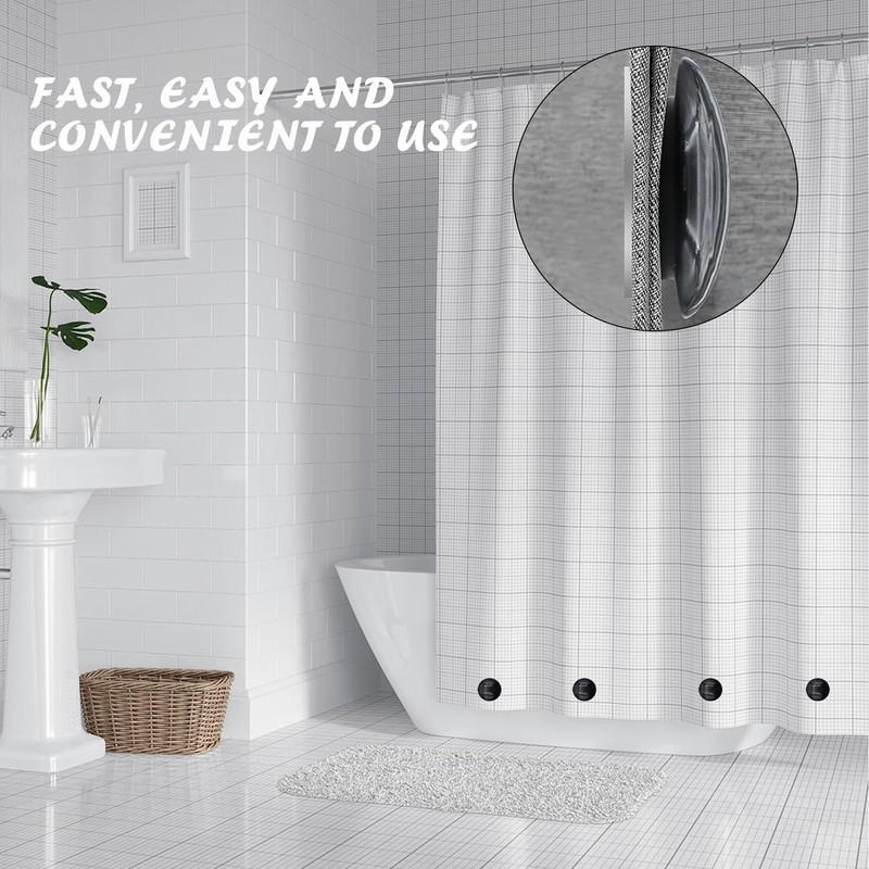 4 Pcs Shower Curtain Magnets, Waterproof Curtain Weights, Shower Curtains