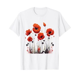 Poppies, spring bloomers, summer, flower, vintage, garden T-Shirt