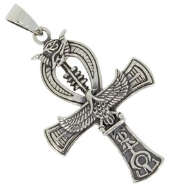 AFP Ankh Pendant with Horus 925 Sterling Silver AS-85-1, Sterling Silver