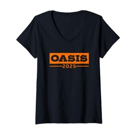 Womens Oasis 2025 California CA Vintage Retro Souvenirs Orange V-Neck T-Shirt