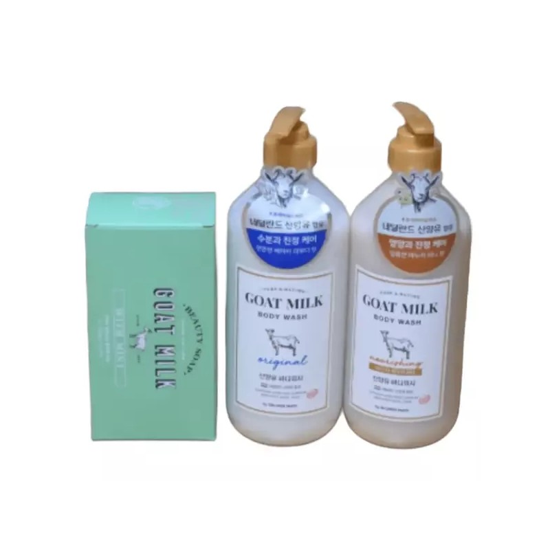 Shower Mate 샤워메이트 산양유 바디워시 800ml 2개(오리지널1,허니1)+산양유비누 90g 4입 Shower