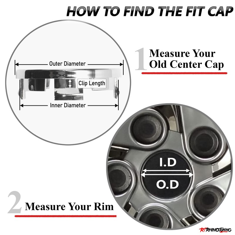 RHINOTUNING 4 PCS 54.5mm Wheel Center Caps Compatible with Super