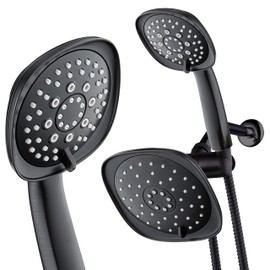 AquaDance Luxury Square High-Pressure Giant 7.3" Rain Shower Head/Handheld Spa Combo. Extra-Long 72" Stainless Steel Hose, 3-way Flow Diverter, Oil-Rubbed Bronze Finish