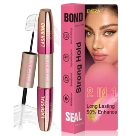 EMEDA Lash Cluster Glue, 2-in-1 Lash Bond and Seal Waterproof Lash Glue for Eyelash Clusters Strong Hold for 72 Hours DIY Individual Eyelashes Latex Free (White)