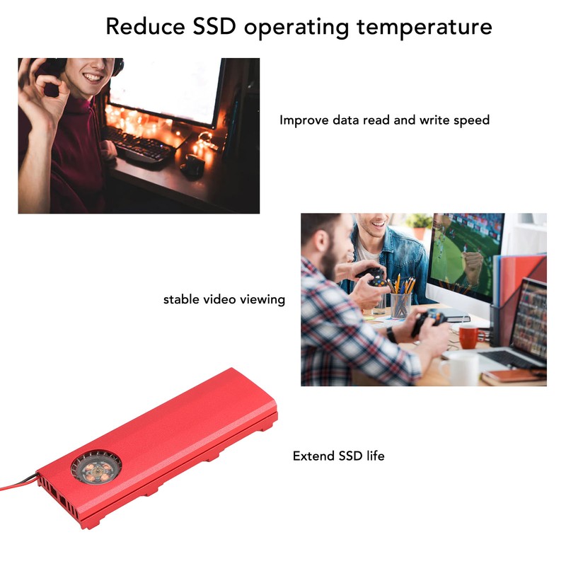 M.2 NGFF NVME SSD Heatsink Quadruple Heat Dissipation 5V Fan