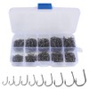 500PCS Premium Fishhooks, 10 Sizes High Carbon Steel Fishing Hooks,