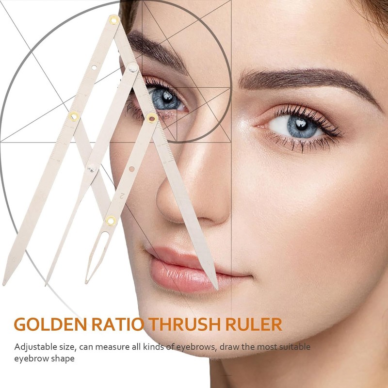 Regla de Proporción Áurea para Cejas Plata, de Acero Inoxidable