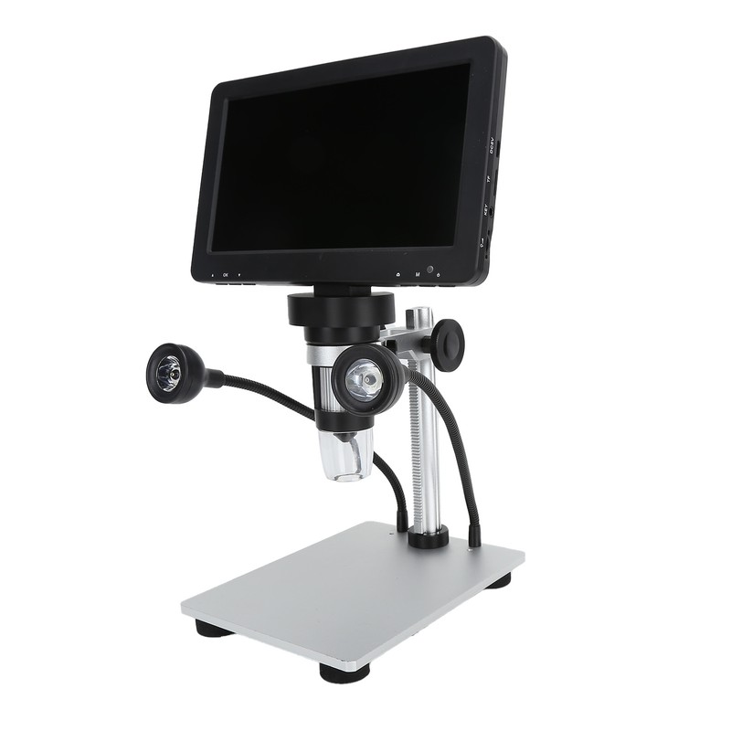 DM9 Digital Microscope 7‑Inch Screen 8 LED Lights Adjustable Brightness