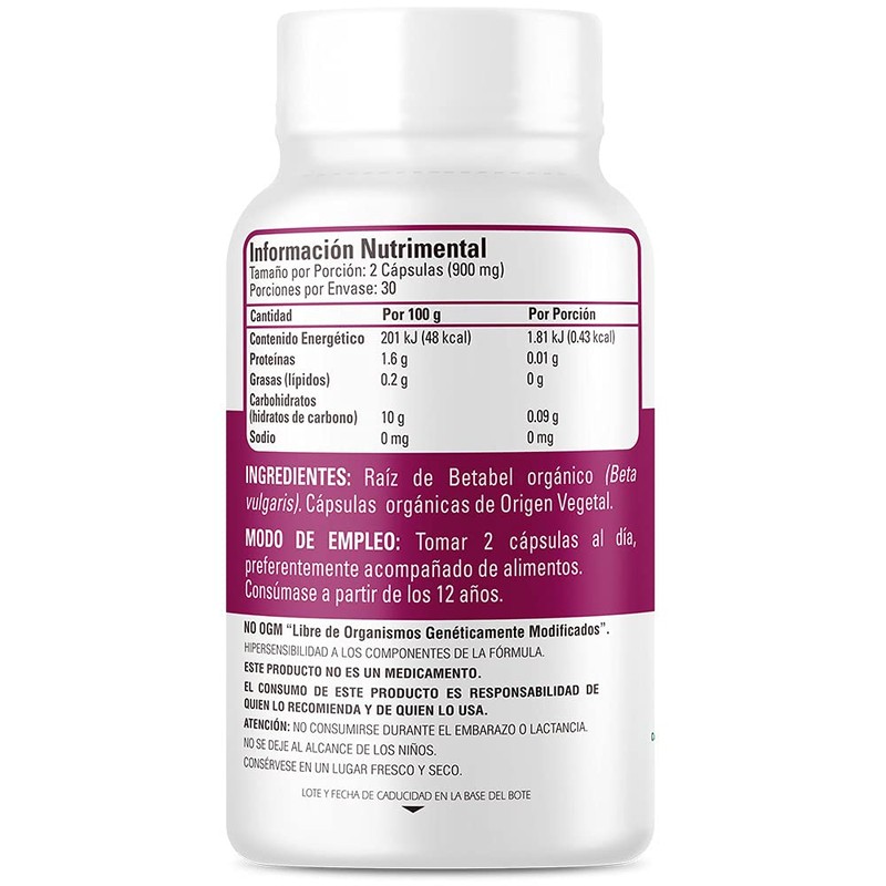 BEET ROOT (BETABEL) ORGÁNICO - USDA - 60 CÁPSULAS