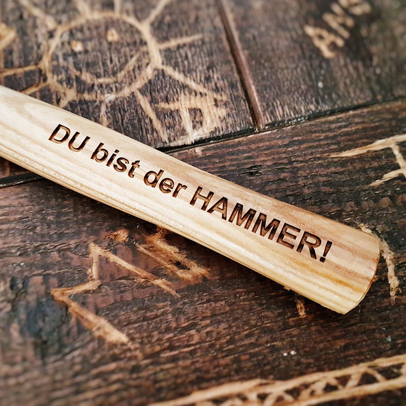 Hammer with engraving: Du bist der HAMMER! German quality tool
