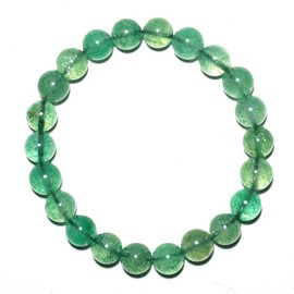 Green Jade Bracelet 8MM | Light Green Heart Chakra Crystal Anxiety Stress Shield | Help Increase Motivation | Amplify Intentions of Love Appreciation Generosity | Fits for 6.5-7" Wrist Size