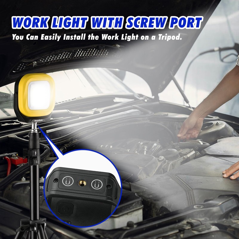 Napatyre Rechargeable LED Work Light,1000 Lumens Magnetic Light with 180°