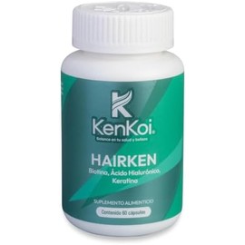 Biotina Ácido Hialurónico y Keratina Hairken 60 cápsulas toma para 1 mes K KENKOI