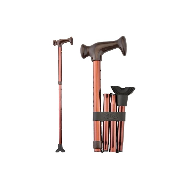 NOVA Medical Products Folding Cane, Walking Cane with Quad Tip,