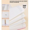 Pink Spiral Notebook Journal,360 Pages College Ruled Notebook, Lined Thick
