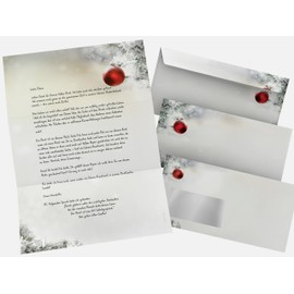 Christmas Letter Paper with Envelope 100 Pieces | Silent Night | 50 Sheets Letter Paper DIN A4 + 50 Window Envelopes DIN Long Letter Paper Set