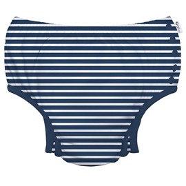 Green Sprouts Boys' Snap Swim Diaper, Navy Stripe, 12 M