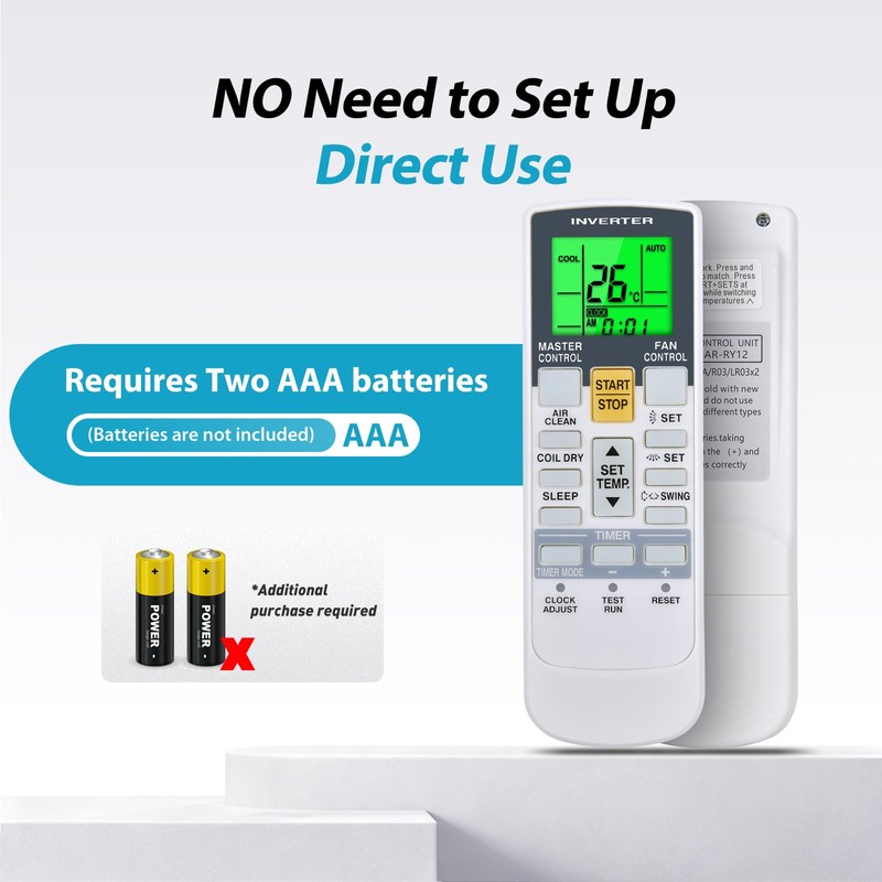 ZWP AR-RY12 AR-RAH2U Replacement Remote Control fit for Fujitsu Air