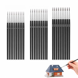 60pcs Fine Detail Paint Brushes Set, 3 Sizes #0#00#000, Miniature Liner Brushes for Acrylic Oil Watercolour Models Face Nail Art