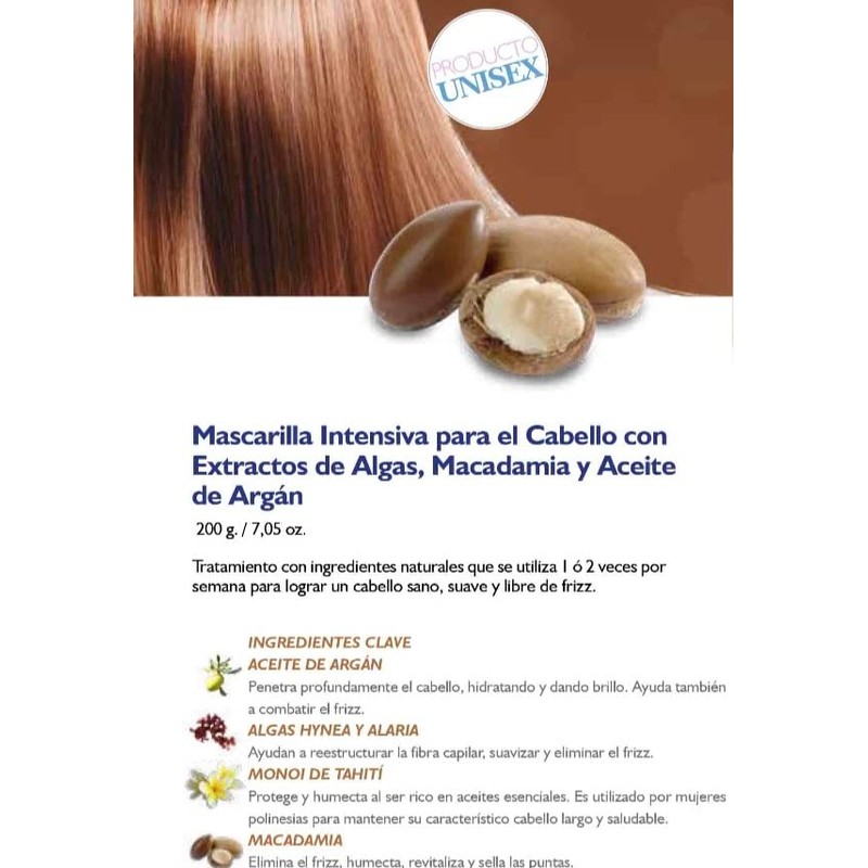MASCARILLA INTENSIVA PARA EL CABELLO CON EXTRACTOS DE ALGAS, MACADAMIA
