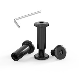 ORTAVA Pack of 20 Connection Screws M4 x 20 mm, Furniture Screws, Sleeve Nut M4, Sleeve Screws, Stainless Steel A2 V2A, Black Oxide, Cabinet Connector with Allen Keys