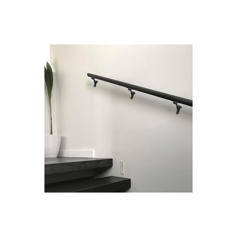 khtumeware 4 Pack 3 Inch Matte Black Hand Rail Bracket