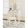 UTEX Kids Vanity Table and Chair Vanity Set with Mirror