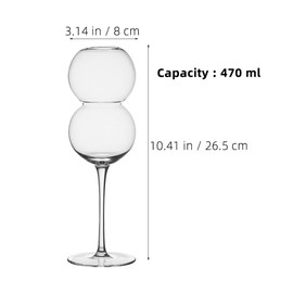 Luxshiny 2pcs Long Stem Glass Cocktail Goblets Transparent Wineglass 10.43 Inch Tall Clear Crystal Wine Glasses, 16oz Decorative Drinking Cups for Red Wine Cold Water Juice Tea Home Party Wedding