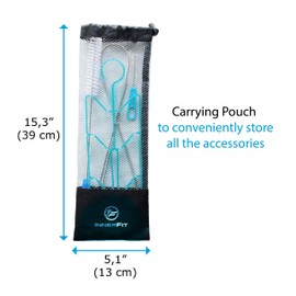 InnerFit Hydration Bladder Cleaning Kit - 5 in 1 Water Bladder Cleaning Kit for Universal Bladders - 3 Brushes - 1 Collapsible Frame - 1 Carrying Pouch