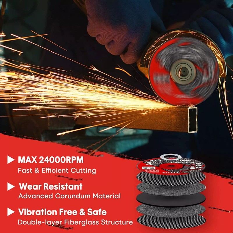 SHALL 25-Pack Cut Off Wheels 3” x 3/8” x 3/64”