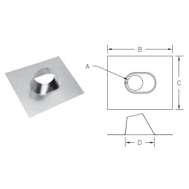 M&G DuraVent MandG DuraVent 6 B-Vent Adjustable Flat Flashing 0/12 to 6/12 - 6BVF
