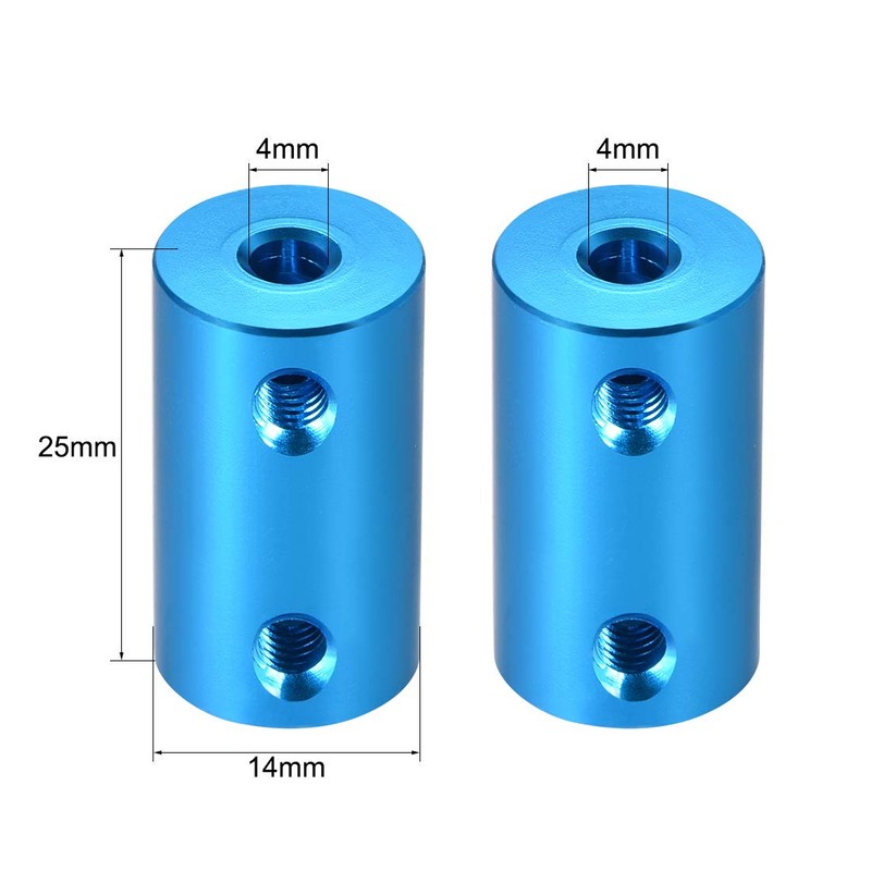 sourcing map 2 Pieces 4 mm to 4 mm Bore