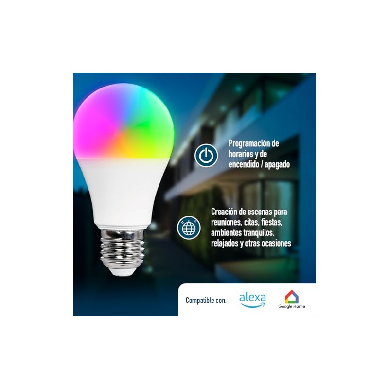 ICON Pack 3 Pzas Foco Inteligente WiFi 9W RGB W