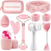 Skincare Tools Set with Facial Cleansing Brush, Ice Roller &