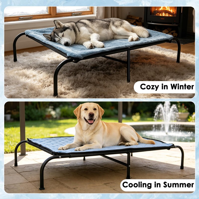SZEE Elevated Dog Bed, Cooling Dog Cot Bed, Support Up
