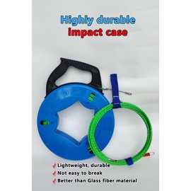 Fish Tape Cable Puller Kit 82FT 25m 4.5mm PET Electrical Cable Puller spiral extruded polymer Electrical Fish Tape with storage case(25M)