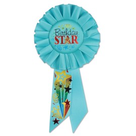 Beistle RS167 Birthday Star Rosette, 3-1/4-Inch by 6-1/2-Inch