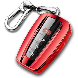 QBUC for Toyota Key Fob Cover with Keychain Soft TPU Key Fob Case All-Around Protection Key Case Compatible with 2018-2021 Toyota Camry RAV4 Avalon C-HR Prius Corolla Highlander