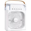 Ventilador Portátil con Humidificador, 5 Salidas de Niebla, 3 Velocidades