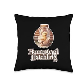 Cute Baby Chicks in Homesteading Themed Throw Pillow