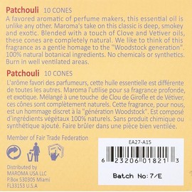 Maroma Eda Cone Incense, Patchouli, 10 Count