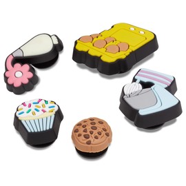 Crocs Paquete de 5 dijes para zapatos de ocupación | Jibbitz, Baker, talla única, Negro -, 5 Pack De