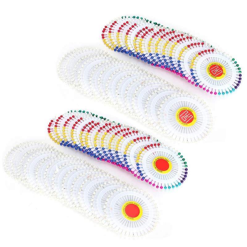 1920Pcs Pearl Head Pins Color Pinwheel Cloth Fixing Bouquet Decoration