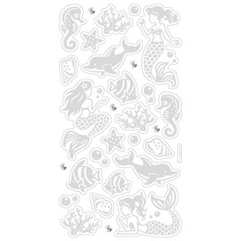 folia Metallic Stickers IV with Mermaid and Underwater Motifs, 29 Pieces, Ideal for Decorating Greeting Cards, Crafts and Scrapbooking, Paper, Colourful, One Size